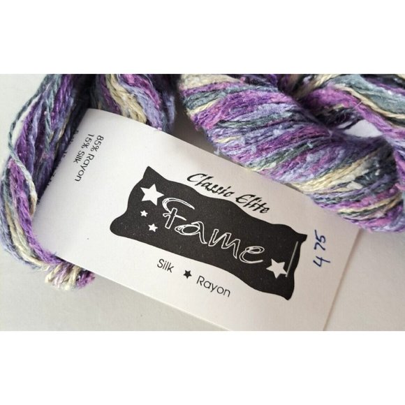 Classic Elite Yarn Fame 85% Rayon 15% Silk Purple Beige 115 Yds 50 Grams - Picture 2 of 4